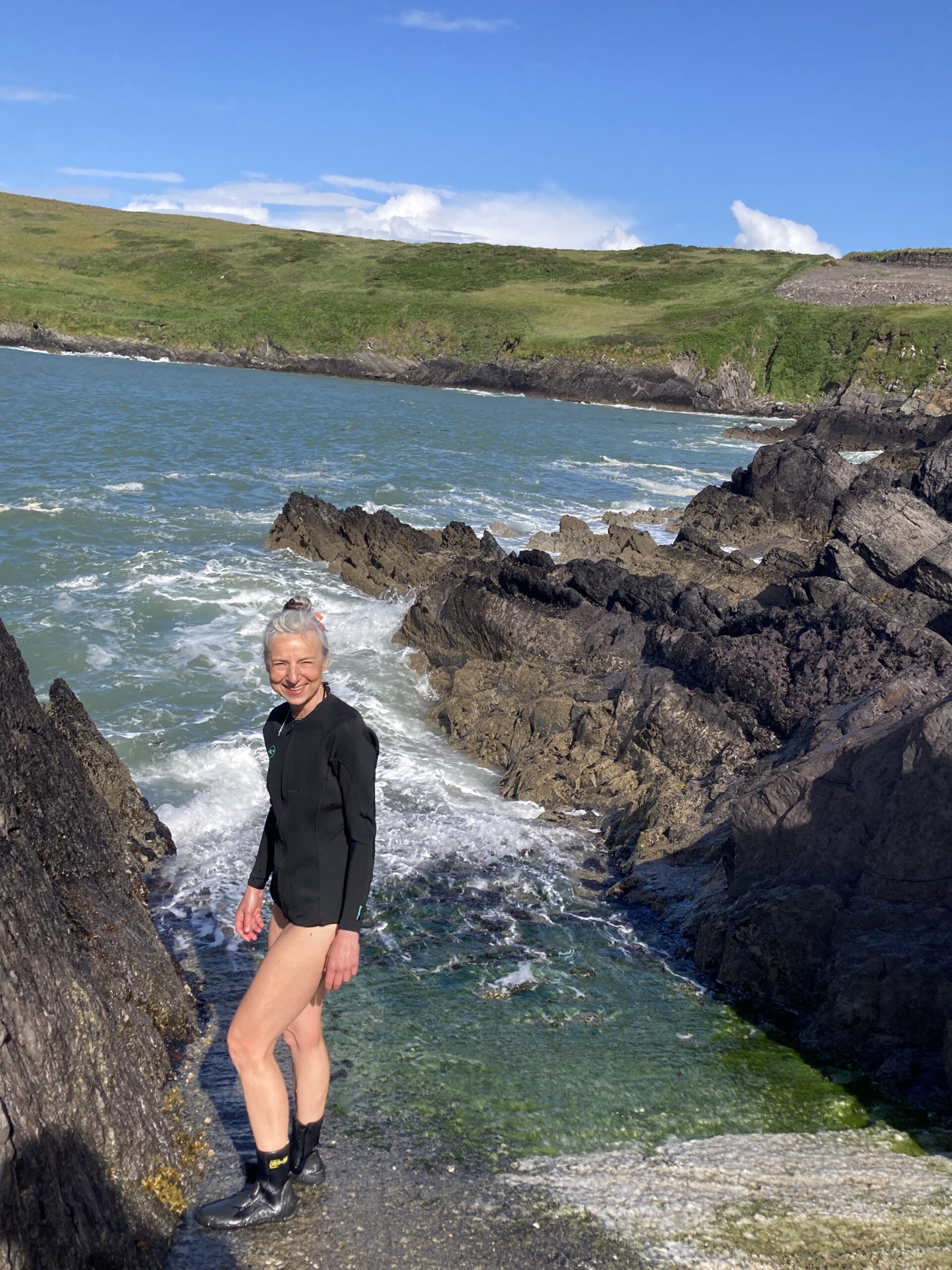 into the sea